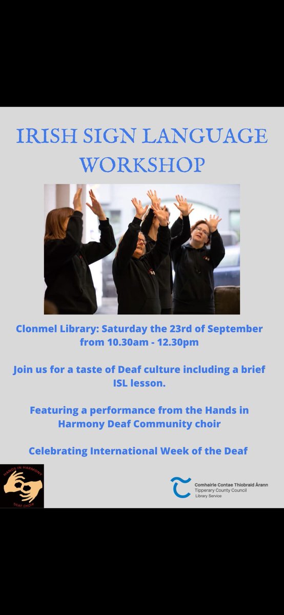 Mid-West ISL Hub (@islmid) on Twitter photo #IrishSignLanguage workshop in Clonmel Library! <a href="/TipperaryCoCo/">Tipperary County Council</a> #ISLAwarenessWeek #InternationalWeekofDeafPeople2023 #IrishSignLanguage workshop in Clonmel Library! <a href="/TipperaryCoCo/">Tipperary County Council</a> #ISLAwarenessWeek #InternationalWeekofDeafPeople2023