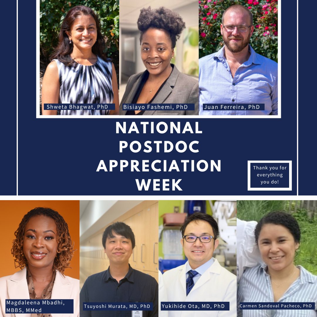 This week, we are celebrating all of our amazing postdocs for National Postdoc Appreciation Week! 'We are grateful for our hard-working postdocs!' - The CRepHS family @MaggieMullenLab @santi_lab @FrolovaToni @DKhabeleMD @Englandsk785 obgyn.wustl.edu/2023-national-…