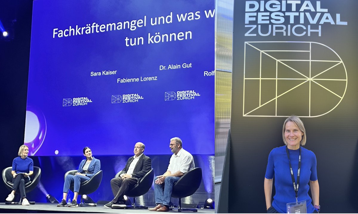 Sara Kaiser (@sakaiser) on Twitter photo 𝐃𝐢𝐠𝐢𝐭𝐚𝐥 𝐒𝐤𝐢𝐥𝐥𝐬 & 𝐓𝐚𝐥𝐞𝐧𝐭💎 What can we all do to foster young talent and alleviate the skills shortage in the ICT sector?
It was a great pleasure to moderate, discuss and exchange ideas and solutions at <a href="/DiFe_Zurich/">Digital Festival</a> 2023 𝐃𝐢𝐠𝐢𝐭𝐚𝐥 𝐒𝐤𝐢𝐥𝐥𝐬 & 𝐓𝐚𝐥𝐞𝐧𝐭💎 What can we all do to foster young talent and alleviate the skills shortage in the ICT sector?
It was a great pleasure to moderate, discuss and exchange ideas and solutions at <a href="/DiFe_Zurich/">Digital Festival</a> 2023