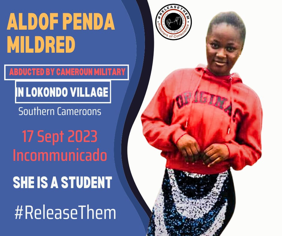 #Cameroon in Lokondo Village Southwest regione. #IncommunicadoDetention or #EnforcedDisappearance? Never too early to denounce. Her family, Friends and community doesn't know her whereabout. Where Is Aldof Penda Milfred?
<a href="/mindefcm/">Ministère de la Défense du Cameroun</a> 
#FreeAldofPendaMildred