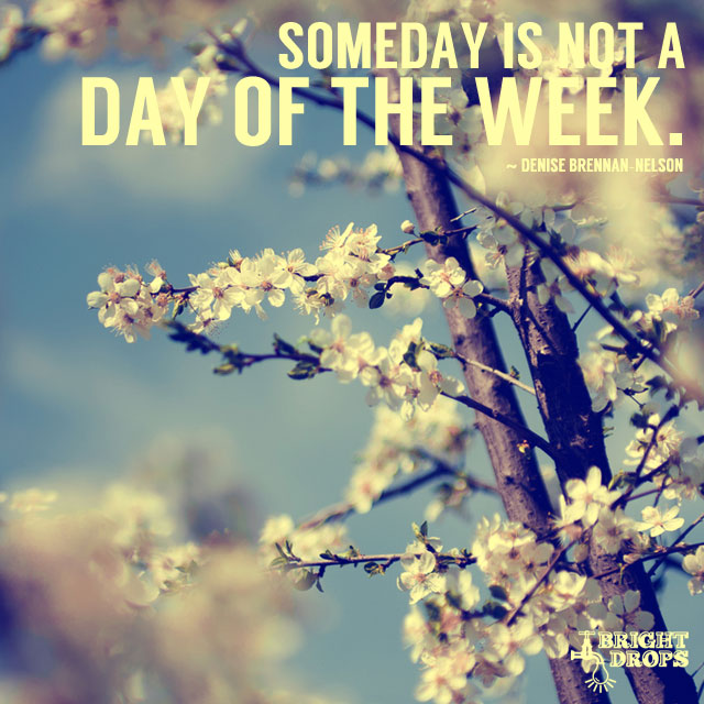 Someday is not a day of the week. #quote #dailymotivation