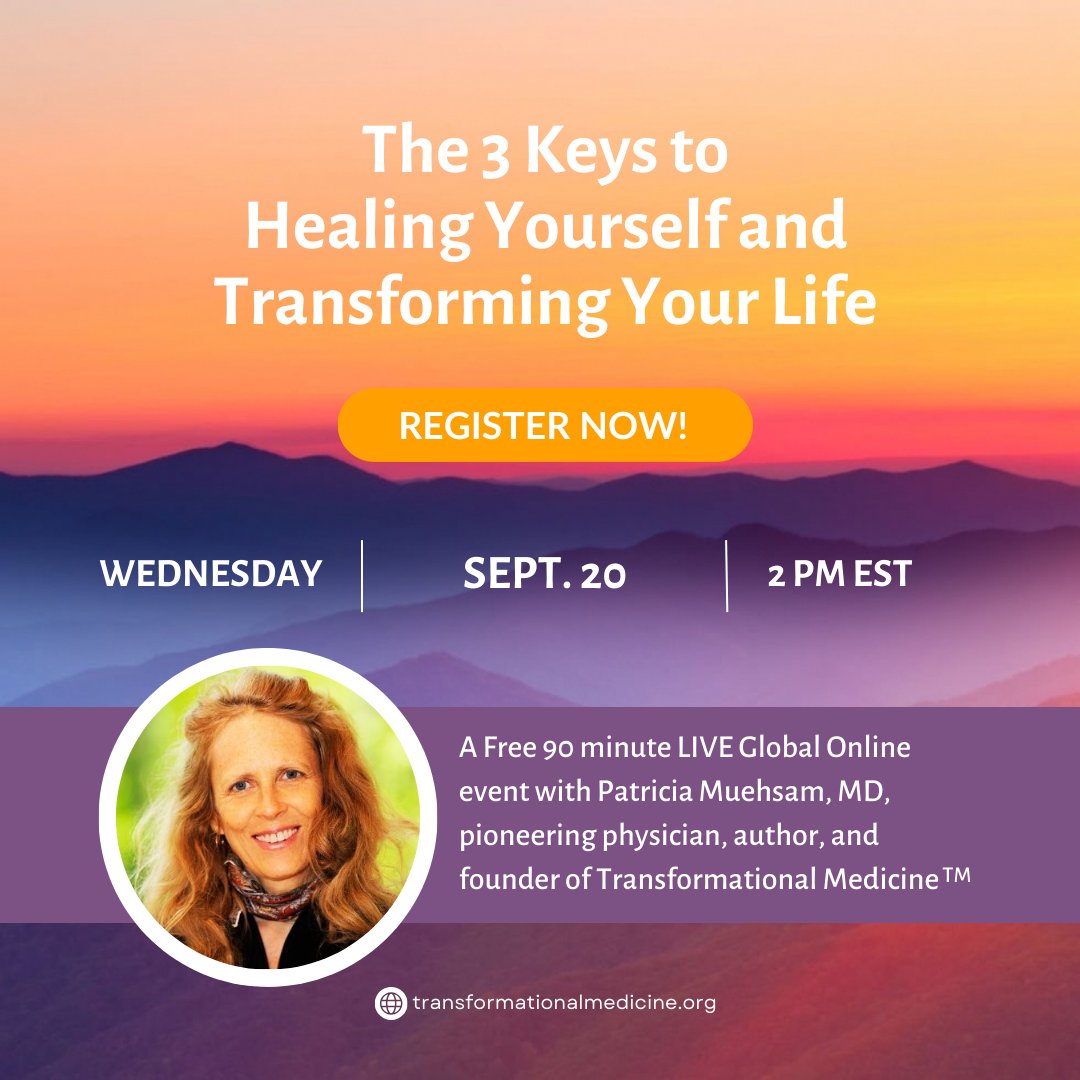 drtrishmd's tweet photo. 🌈 Embrace healing simplicity! Join me on Sept 20 and experience the effortless path to wellness. 🌟 #transformationalmedicine #drpatriciamuehsam  #HealingSimplicity #WellnessJourney  

Register Now: https://t.co/Mug1OHxDha https://t.co/Swj5EgB1qO