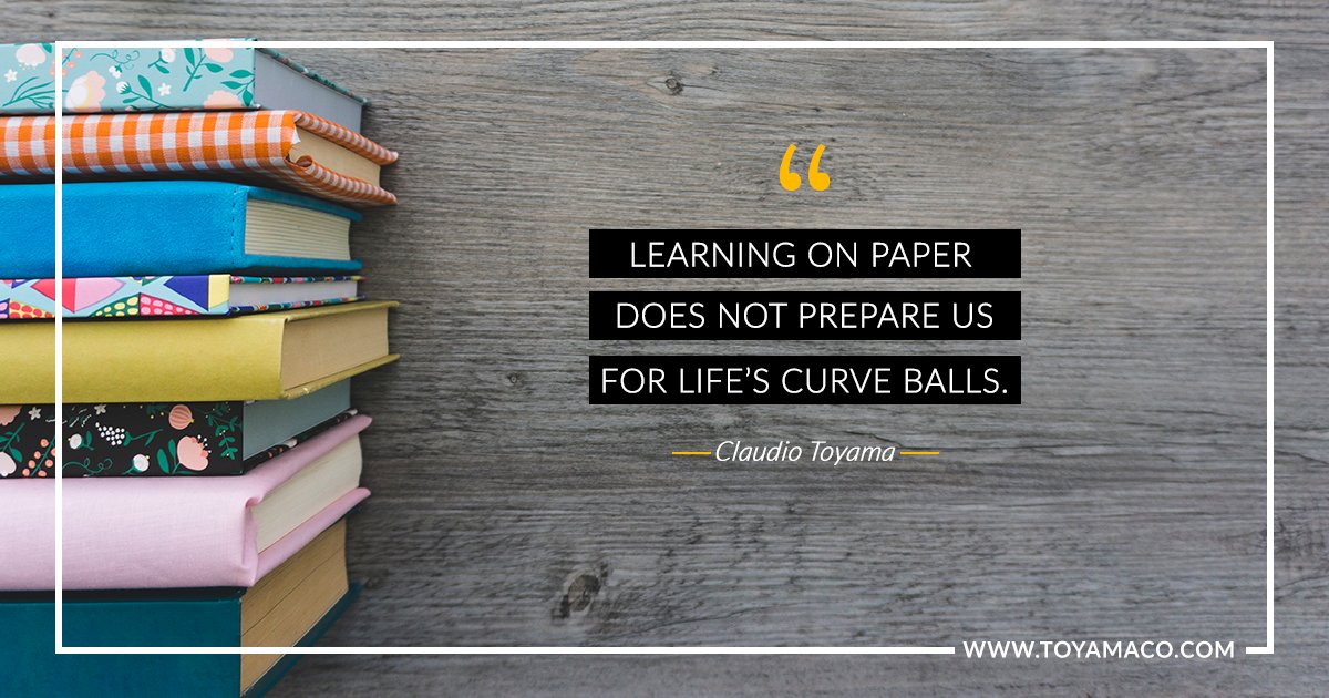 “Learning on paper does not prepare us for life’s curve balls.” #SSVWay #personaldevelopment