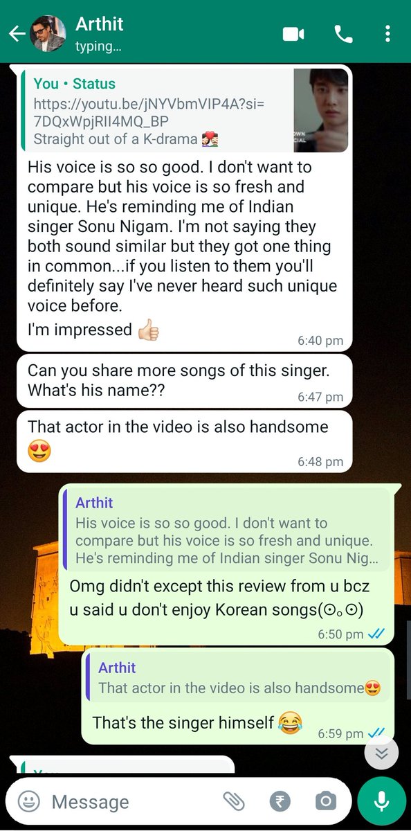 Eri036's tweet photo. A non fan replied my WhatsApp status. He said he's impressed by D.O.'s voice but the FUN FACT is he said the actor is also handsome. 
LMAO😭😭
So I slightly promoted ksoo's new album

"Read the full ss for more FUN"
https://t.co/D6FZj7B4WV https://t.co/6hSdPnrHo8