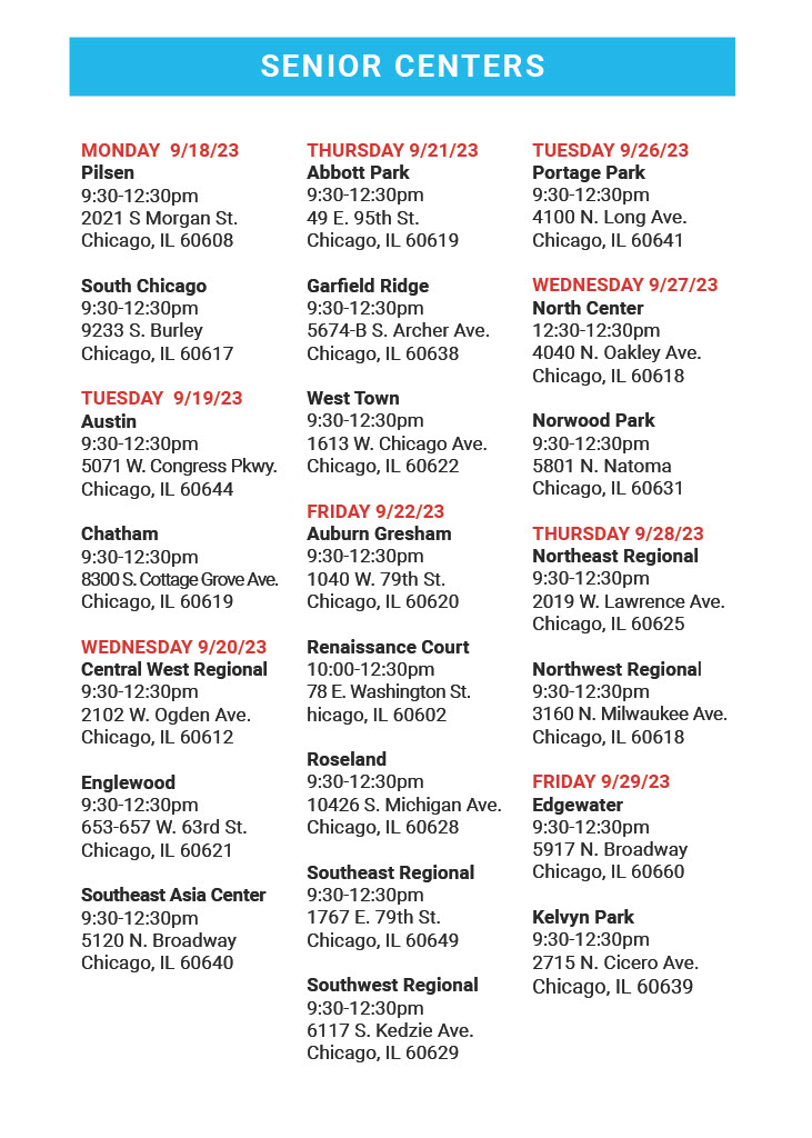 Flu and Shot Season is here! Visit one of our 21 DFSS Senior Centers this month to get your Flu, COVID, RSV Vaccine and Pneumonia shots this season by a @jewelosco pharmacist! Locations and hours vary. See flyer below for details.