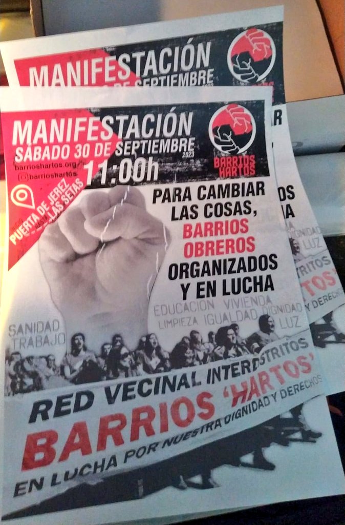 Retomamos las asambleas en los barrios obreros, además de la precariedad, la falta de servicios básicos, los recortes en sanidad y educación públicas, los cortes de luz...el <a href="/Ayto_Sevilla/">Ayuntamiento de Sevilla</a> nos quiere subir el agua. 
No vamos a consentirlo! 
Busca tu zona 👇
#30S_NosVemosEnLaCalle