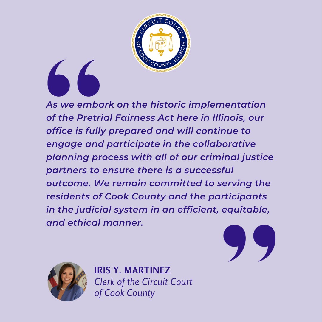 Today marks a historic day for Illinois as the Pretrial Fairness Act comes into effect, ending cash bail and bringing us one step closer to a more equitable justice system. Let's keep fighting for equal rights and fair treatment for all #PretrialFairnessAct #EndCashBail
