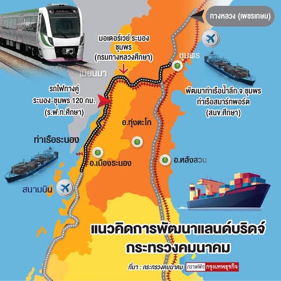 sudchaw's tweet photo. แลนด์บริดจ์ คืออะไร คือโครงการ การเชื่อม อ่าวไทย กับ อันดามัน 

อย่ายกเลิกเลยนะครับ มันจะเป็นประโยชน์กับ ประเทศไทย ไปในระยะยาว อีกหลายยุคหลายสมัย ครับ https://t.co/NbGY20VVht