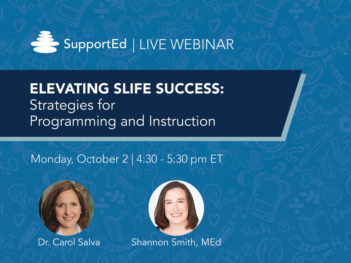 📺 Free webinar | Elevating SLIFE Success: Strategies for Programming and Instruction
📅 Monday, October 2
⏰ 4:30 pm ET
💭  Conducted by <a href="/educ8orSmith/">Shannon M Smith</a> and guest presenter <a href="/DrCarolSalva/">Dr. Carol Salva</a>
🔗 Save your seat: tinyurl.com/5n84n2se <a href="/CorwinPress/">Corwin</a> #MLLChat #ELLChat