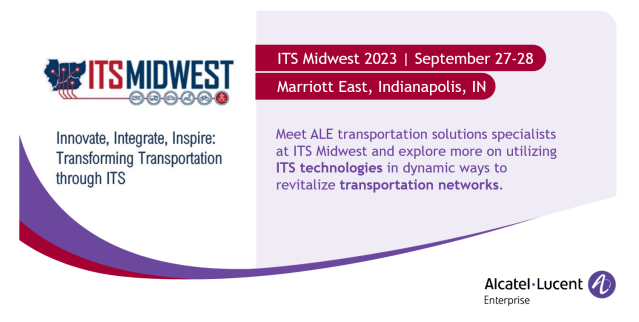 Join <a href="/ALUEnterprise/">Alcatel-Lucent Enterprise</a> at #ITSMidwest 2023 on September 27 - 28 at the Indianapolis Marriott East and discover the solutions for Transportation that reduce congestion and save lives. #WhereEverythingConnects #TransportationSolutions #ITSMW23 bit.ly/48hHLxn