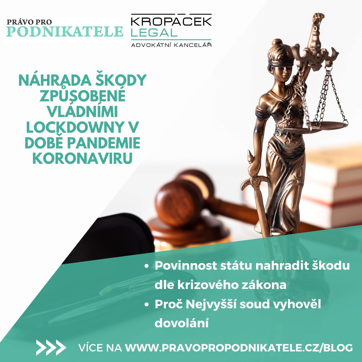 KropacekLEGAL's tweet photo. ❗️Důležité rozhodnutí pro české podnikatele❗️ Nejvyšší soud otevřel cestu k náhradě škody v důsledku pandemických lockdownů. Podrobnosti se dozvíte v našem novém článku https://t.co/M2nJpfYPCT https://t.co/h0nTOu5YVf