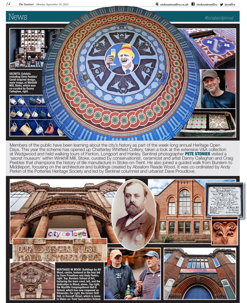 Great show in today's paper <a href="/fslconsult/">Dave 'Him Over There' Proudlove MDANT🎖🏴‍☠️</a> <a href="/potteriestiles/">Ceramic City Stories</a> #Heritage #potteries #HeritageDay