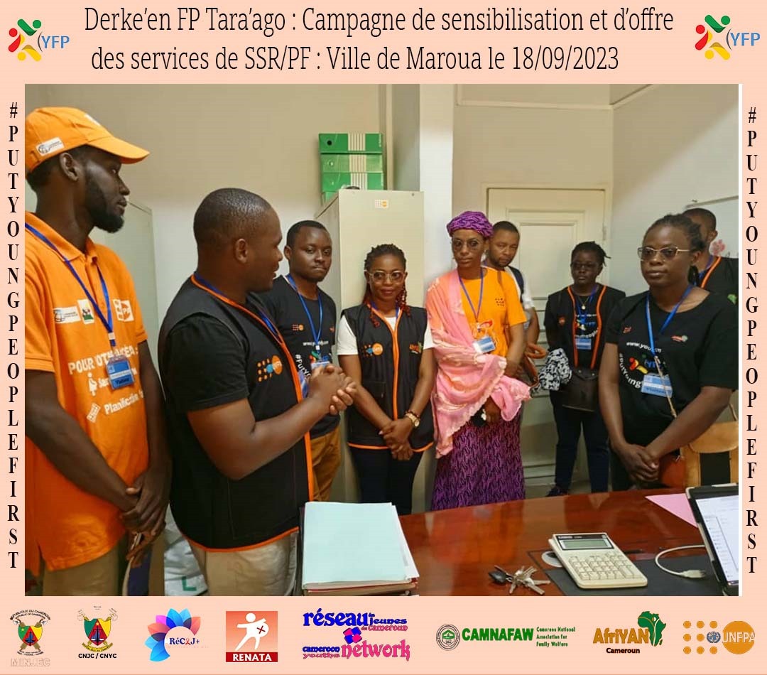Y3zeros's tweet photo. #Maroua: campagne de sensibilisation "Derke'en FP Tara'ago".
Rencontre ce jr avec le staff du Sous-Bureau @UNFPACameroon  ki a mis à la disposition de l'équipe de campagne la logistique pr leur déploiement.Celle-ci a été précédée par 1 visite de l'#USRJA de 🏨 Régional de Maroua. https://t.co/tD080rpoDH