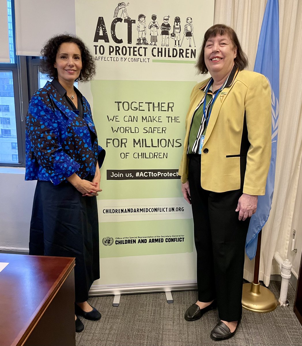 Pleased to meet Virginia Gamba, Special Representative of the SG for Children in Armed Conflict. Belgium is active in the protection of children in conflict zones such as Ukraine and Afghanistan. The best interests of the child must always come first. #AGNU #CAAC