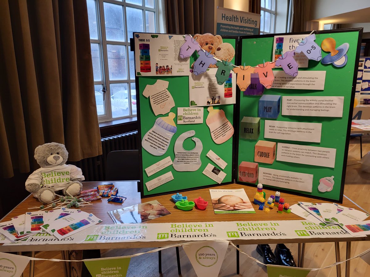 Our thrive team is at the Perinatal Mental Health Conference today in Troon concert hall, how fab does their information table look🤩