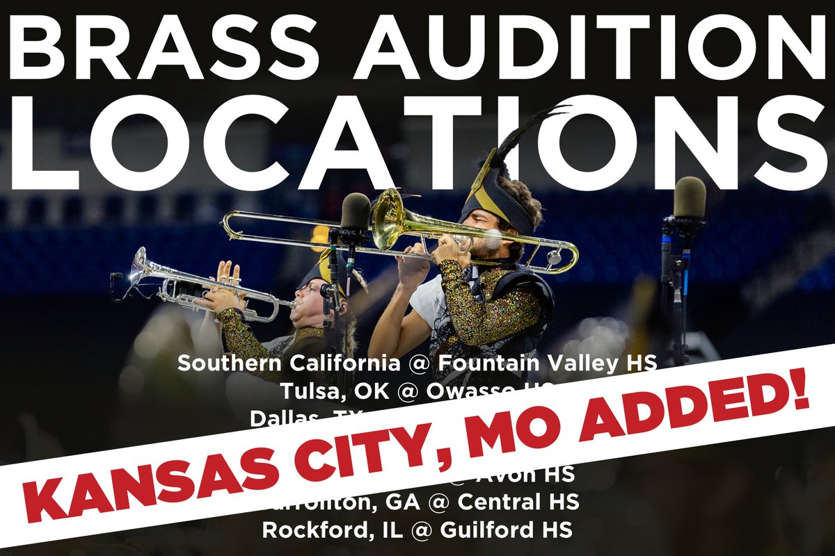 Kansas City has been added to the Brass & Conductor audition sites list! Learn more, register, and start preparing now at regiment.org/join
