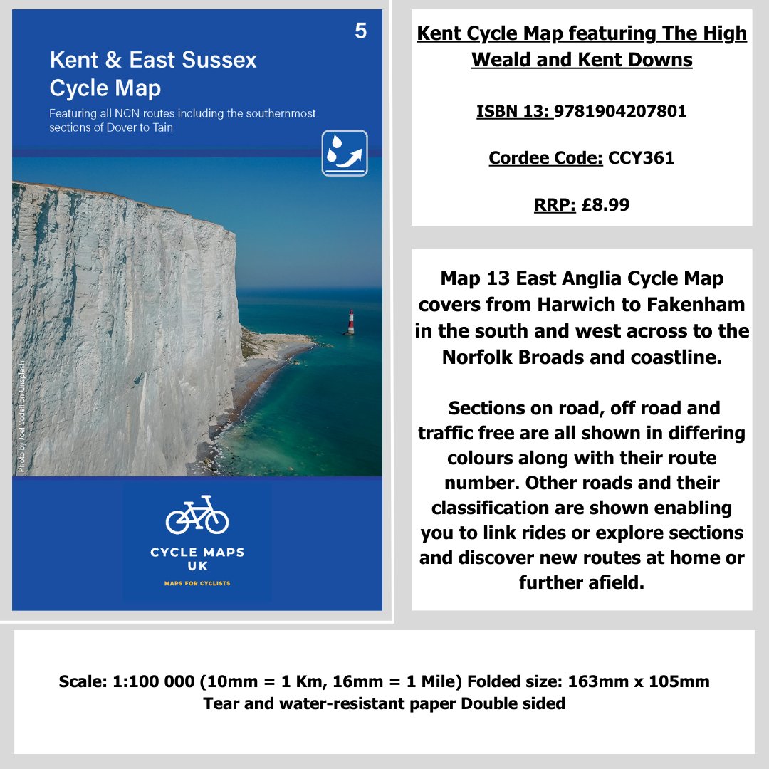 CordeeBooks's tweet photo. New cycle maps from Cycle Maps UK arriving soon! Map 5 covers Kent and East Sussex.
#cyclemapsuk #cyclemap #kent #kentcyclemap #kentcycling #eastsussex #eastsussexcyclemap #eastsussexcyling https://t.co/jHnOHpkxL4