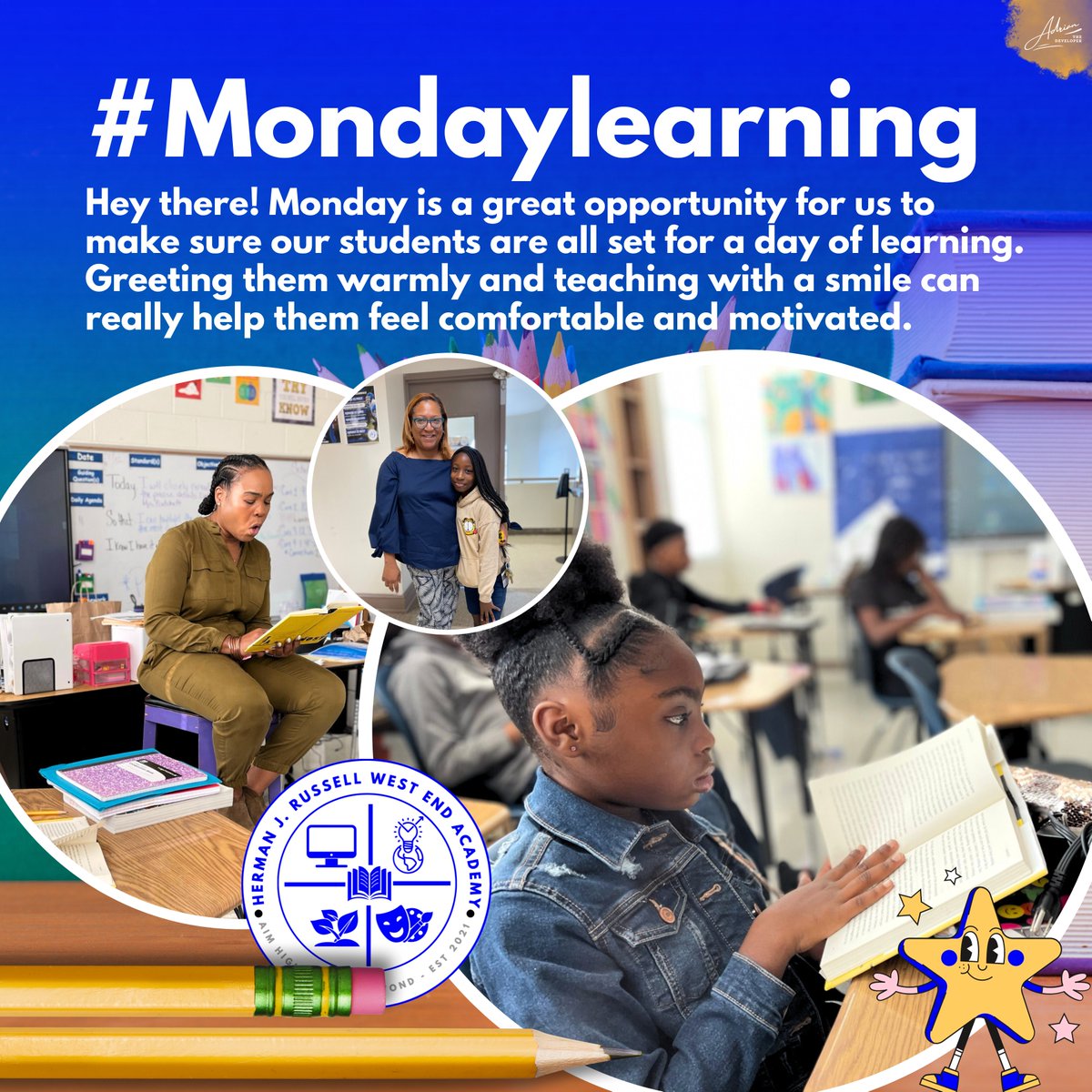 Adrian Williams (@creativeadrian3) on Twitter photo Hey there! Monday is a great opportunity for us to make sure our students are all set for a day of learning. Greeting them warmly and teaching with a smile can really help them feel comfortable and motivated. @TDGreen_APS <a href="/Retha_Woolfolk/">Dr. Margul Retha Woolfolk</a> <a href="/HRWEACOUNSELING/">HJRWEACounseling</a> <a href="/apsupdate/">ATL Public Schools</a> @APVENZEN_aps Hey there! Monday is a great opportunity for us to make sure our students are all set for a day of learning. Greeting them warmly and teaching with a smile can really help them feel comfortable and motivated. @TDGreen_APS <a href="/Retha_Woolfolk/">Dr. Margul Retha Woolfolk</a> <a href="/HRWEACOUNSELING/">HJRWEACounseling</a> <a href="/apsupdate/">ATL Public Schools</a> @APVENZEN_aps