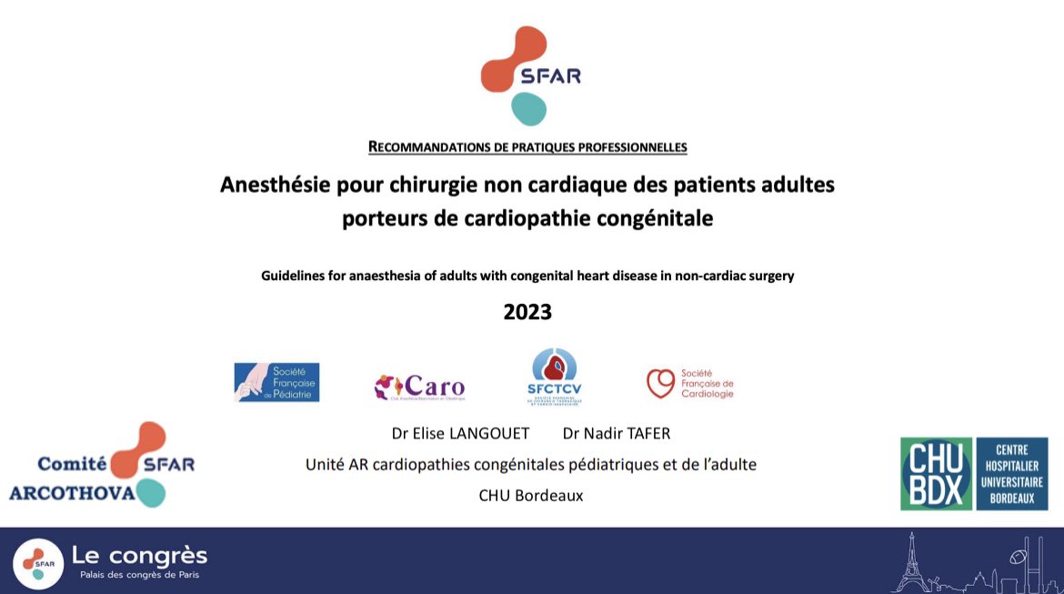 Nadir Tafer (@nadir_tafer) on Twitter photo J-2 de la présentation des premières recos sur l’anesthésie des GUCH en chirurgie non cardiaque <a href="/SFAR_ORG/">SFAR Anesthésie Réanimation</a> <a href="/OJBoyau/">Olivier JOANNES-BOYAU</a> <a href="/KNouette/">Karine Nouette Gaulain</a> <a href="/arcothova/">ARCOTHOVA</a> <a href="/FCPC_France/">FCPC</a> <a href="/Mag_Ladouceur/">Magalie Ladouceur</a> <a href="/CHUBordeaux/">CHU de Bordeaux</a> <a href="/mo_fischer1/">Pr Marc-Olivier Fischer</a> <a href="/CoursonHugues/">Hugues de Courson</a> <a href="/Pascal_Amedro/">Pascal Amedro</a> <a href="/jbthambo/">JB Thambo</a> <a href="/elise_langouet/">Elise Langouet</a> <a href="/ancc/">ancc.asso.fr</a> <a href="/AJARFrance/">AJAR France 🇫🇷</a> <a href="/Lesliensducoeur/">Les Liens Du Coeur</a> J-2 de la présentation des premières recos sur l’anesthésie des GUCH en chirurgie non cardiaque <a href="/SFAR_ORG/">SFAR Anesthésie Réanimation</a> <a href="/OJBoyau/">Olivier JOANNES-BOYAU</a> <a href="/KNouette/">Karine Nouette Gaulain</a> <a href="/arcothova/">ARCOTHOVA</a> <a href="/FCPC_France/">FCPC</a> <a href="/Mag_Ladouceur/">Magalie Ladouceur</a> <a href="/CHUBordeaux/">CHU de Bordeaux</a> <a href="/mo_fischer1/">Pr Marc-Olivier Fischer</a> <a href="/CoursonHugues/">Hugues de Courson</a> <a href="/Pascal_Amedro/">Pascal Amedro</a> <a href="/jbthambo/">JB Thambo</a> <a href="/elise_langouet/">Elise Langouet</a> <a href="/ancc/">ancc.asso.fr</a> <a href="/AJARFrance/">AJAR France 🇫🇷</a> <a href="/Lesliensducoeur/">Les Liens Du Coeur</a>
