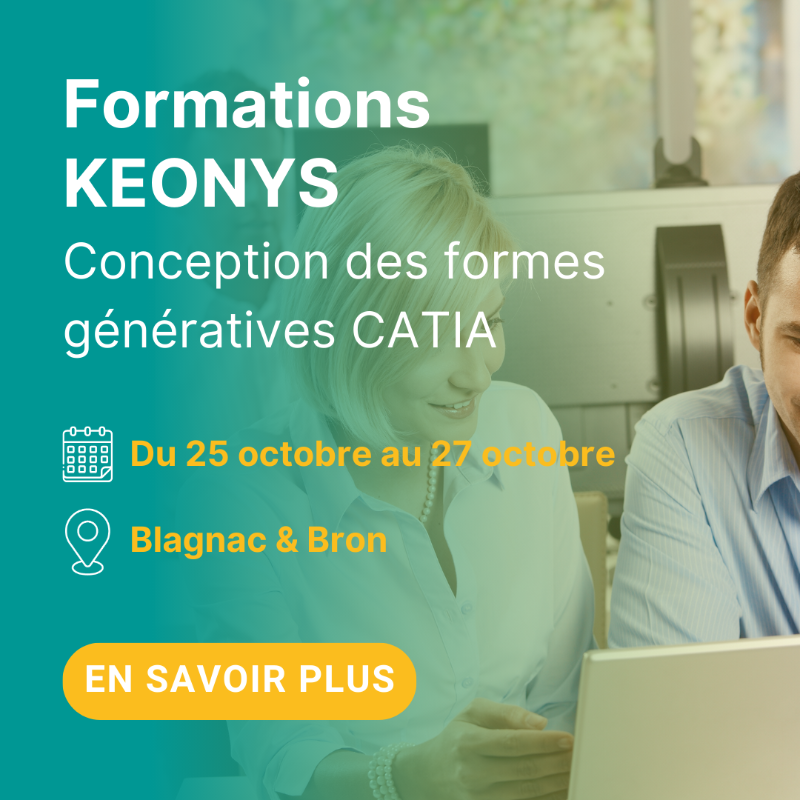 KeonysPLM's tweet photo. 🚨 Formations CATIA à venir !
📚 Conception des formes génératives CATIA
📅 25 au 27 oct. 2023
📍 Lieux : Blagnac, Bron
🔗 Blagnac : https://t.co/U5zeQxFSid
🔗 Bron : https://t.co/8KRz9EKmqv
#CATIA #GenerativeShapeDesign #CompétencesTechniques #Formations
