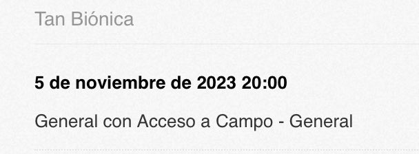 HerNightingale's tweet photo. Vendo entrada para Tan Bionica en estadio único de la plata 
fecha 05/11 
sector General con Acceso a Campo por Gs. 300.000
Rt por fa ah https://t.co/E5tV5FEZEa
