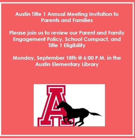 Please join us tonight to meet our board and hear about all of the amazing plans for this year! This meeting is a combination of the 1st PTO meeting of the year + a chance to hear from Ms. Perryman about our school's Title 1 status and what it means for our campus.