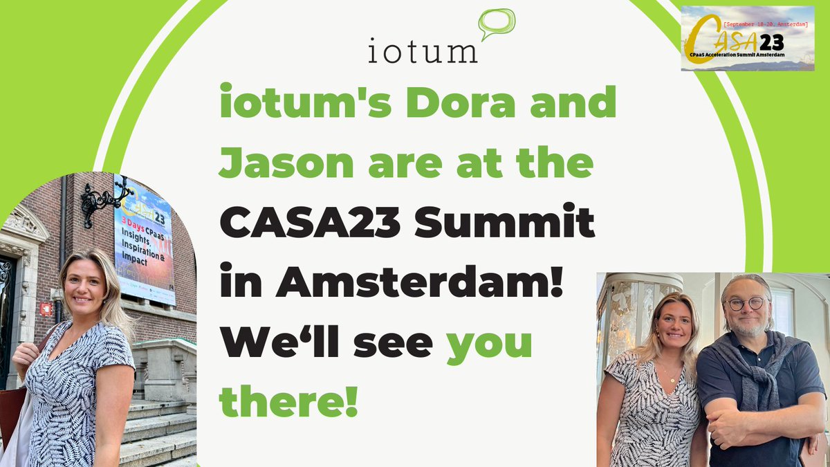@JasonMartin38 and Dora Bloom won’t just be attendees at CASA23: Amsterdam, they’ll be taking the stage as well, contributing their expertise and insights to engaging #CPaaS panel discussions: Come check it out! @cpaasaa #UCaaS #tech #cloudcommunication #business