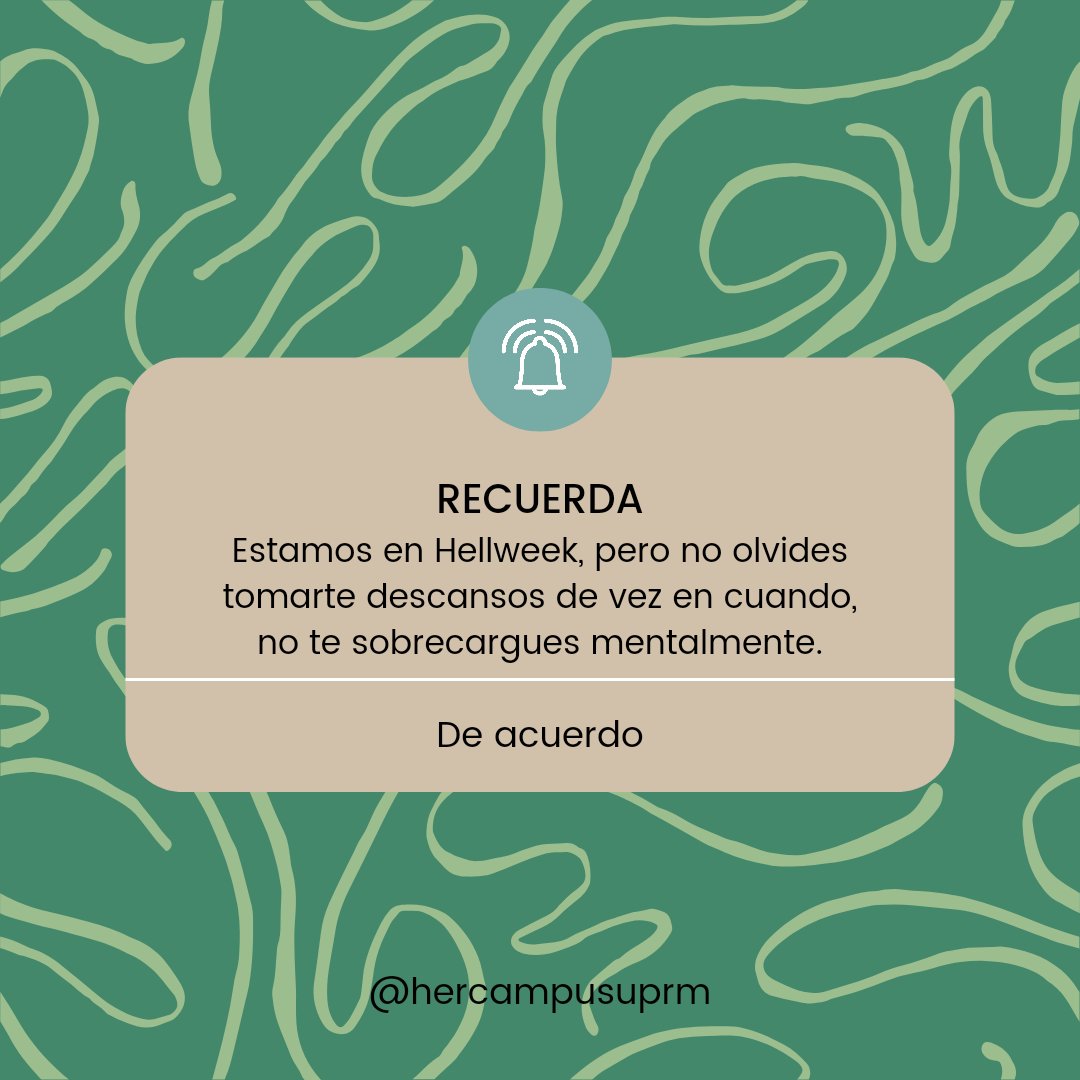 Sabemos que esta semana puede ser un Hellweek para algunos y por eso le traemos un recordatorio.

Diseño por: Adriana Sepúlveda