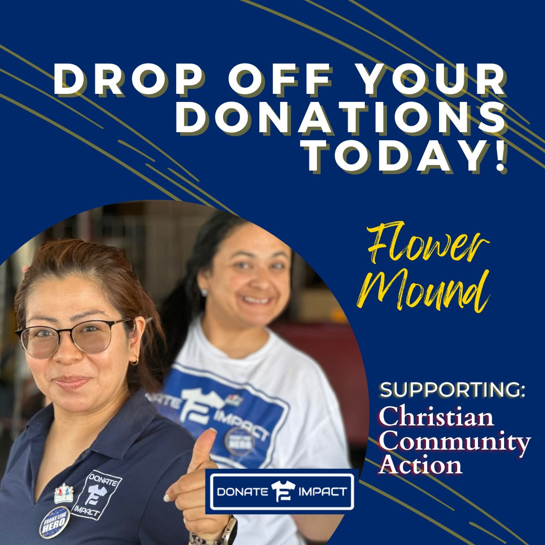 Our Flower Mound location is ready for your donations! Our amazing, hardworking attendants are dedicated to making your donation process quick and easy! 🤩
All donations are supporting CCA (Christian Community Action) ❤

Drop-Off Address: 900 Lakeside Parkway, Flower Mound 75028