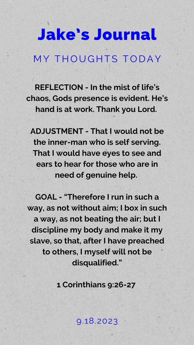 JakeBarrena's tweet image. #JournalDaily #SelfDevelopment #LiveByFaith