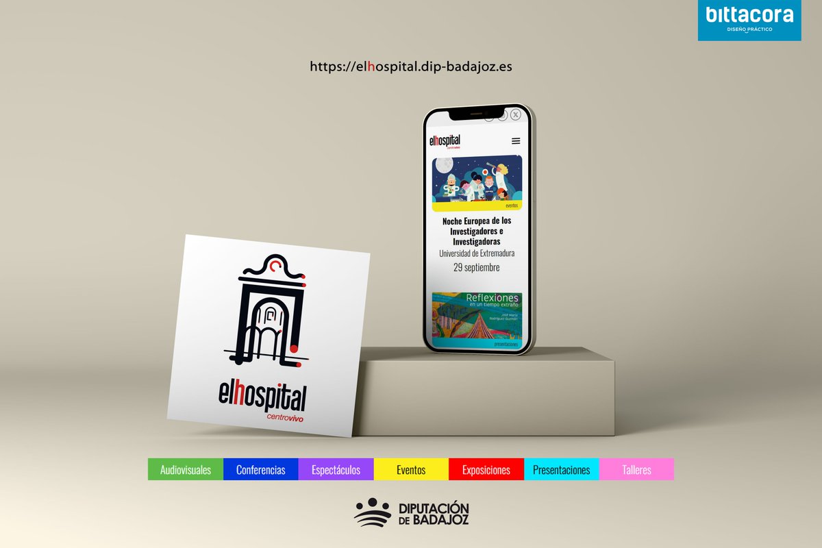 bittacora's tweet photo. 🥰 Renovamos el sitio web oficial de @El_Hospital_  de @DipdeBadajoz 

Más práctico, más actual y más vivo que nunca. ¡No te pierdas ningún evento! 

🔗 https://t.co/Dr3J6xOlpA

Un centro vivo para la cultura, el ocio y la sostenibilidad abierto a la ciudadanía.
 
#elhospital https://t.co/ShsadjNzDz