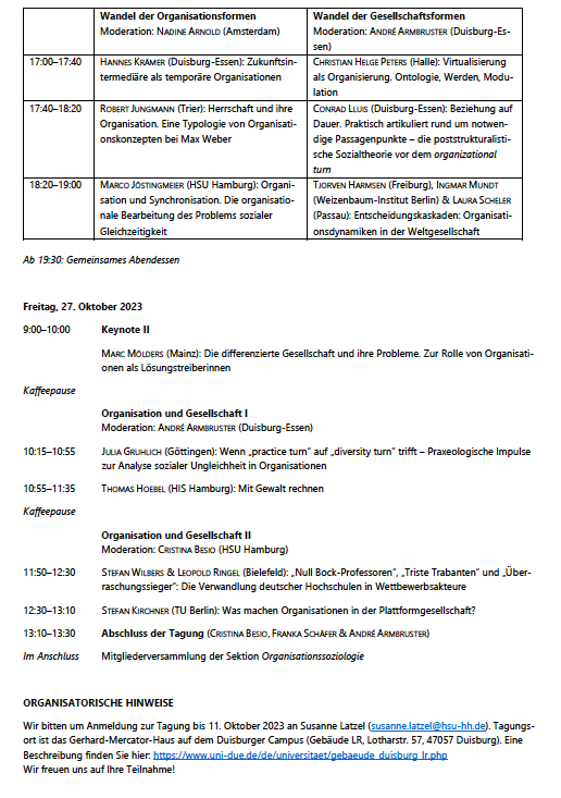 Sozialwissenschaften (@sowiunisiegen) on Twitter photo Einladung:Tagung der <a href="/Theoriesektion/">Theoriesektion</a>&Organisationsoziologie:Gemeinsam unter Druck?Irritationen, produktive Konvergenzen&unentdeckte Potentiale v. d. Hintergrund gegenw. Transformationsprozesse
26/27.10. Duisburg/Essen orga. @CristinaBesio <a href="/AndreArmbruster/">André Armbruster</a> @Schaerferin
#soziologie Einladung:Tagung der <a href="/Theoriesektion/">Theoriesektion</a>&Organisationsoziologie:Gemeinsam unter Druck?Irritationen, produktive Konvergenzen&unentdeckte Potentiale v. d. Hintergrund gegenw. Transformationsprozesse
26/27.10. Duisburg/Essen orga. @CristinaBesio <a href="/AndreArmbruster/">André Armbruster</a> @Schaerferin
#soziologie