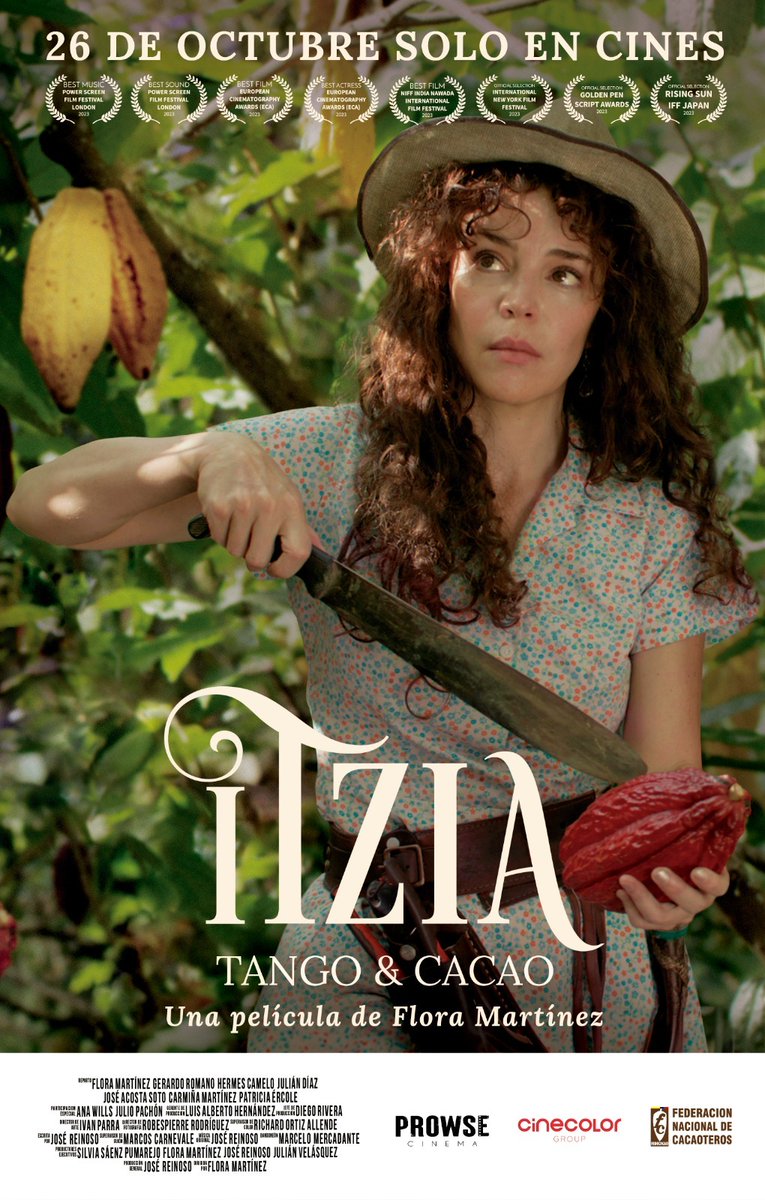 DHARMACHK's tweet photo. FEDECACAO se enorgullece de presentar en exclusiva el afiche oficial de la película "Itzia Tango &amp; Cacao".  
#ITZIATangoYCacao #FloraMartínez #NuevoCineColombiano #RealismoMágico #ColombiaElPaísDeLaBelleza #Cacao #Fedecacao https://t.co/bsaJ5EnM17
