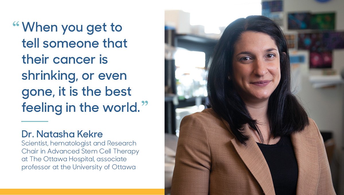 OttawaHospital's tweet photo. Meet Dr. Natasha Kekre, The Ottawa Hospital’s new Research Chair in Advanced Stem Cell Therapy!  https://t.co/wMW7KOfAfz #ottnews https://t.co/VgzRmCf3bE