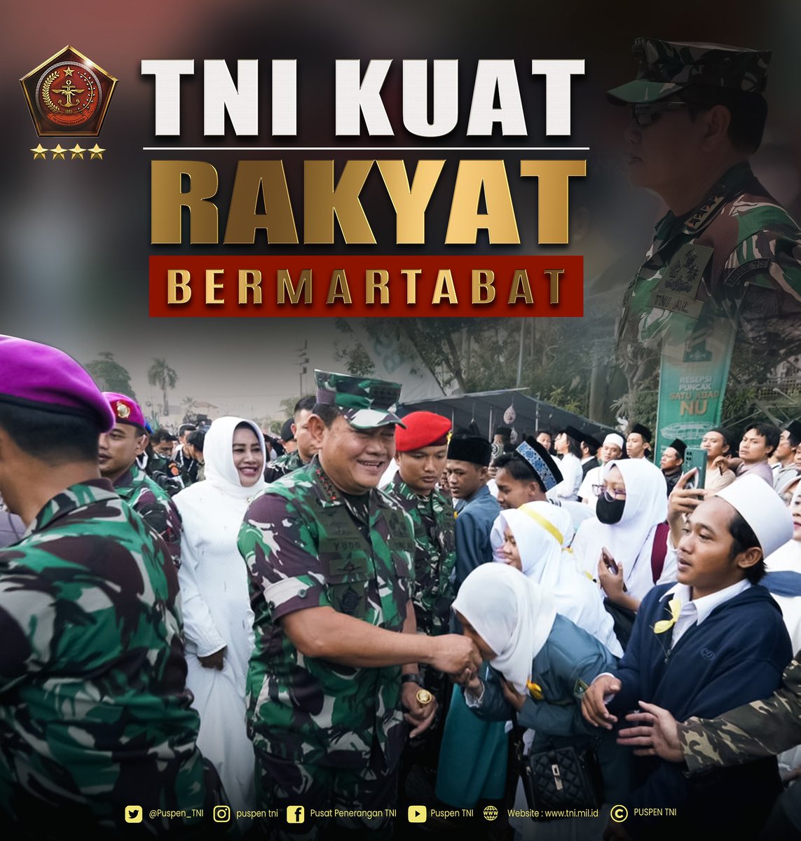 Puspen_TNI's tweet photo. TNI Kuat Rakyat Bermartabat

#tni
#panglimatni
#tnipatriotnkri
#nkrihargamati
#tnikuatrakyatbermartabat https://t.co/WyvnuKxJt5