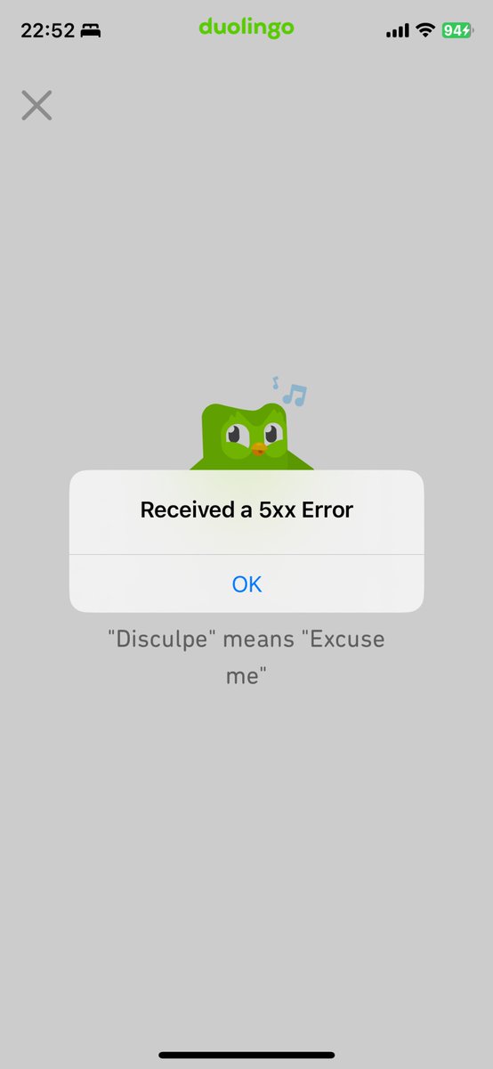 icharr's tweet photo. @duolingo server down? https://t.co/brC6EdG5Ko