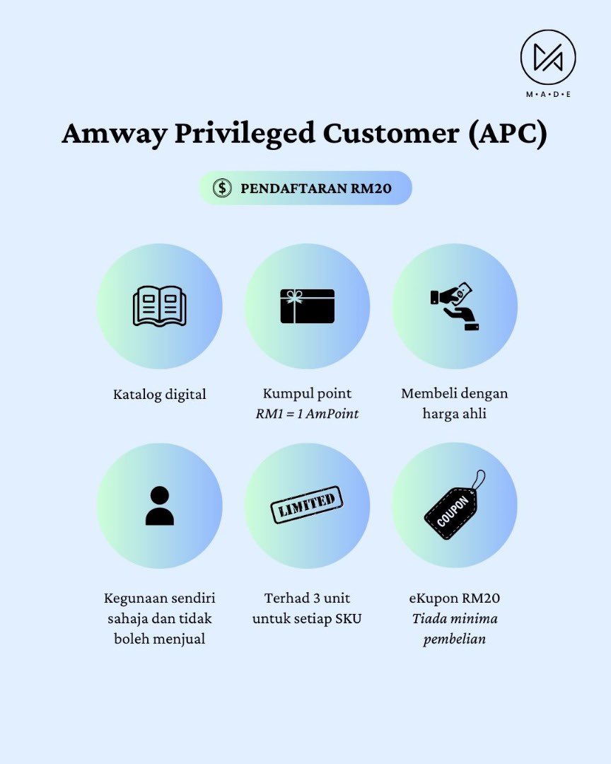 NurschaRazak's tweet photo. PENDAFTARAN BARU AHLI AMWAY

📌APC RM20 = VOUCHER RM20
📌ABO RM60 = VOUCHER RM120
📌APC CONVERT ABO RM30 = VOUCHER RM120

Yg masih cari extra income tapi tak tau nak buat bisnes apa, jom beri peluang pada diri kenal AMWAY 🥰

Untuk pertanyaan click link ⬇️
https://t.co/JdVugyZCKm https://t.co/UJNyXfkHlp