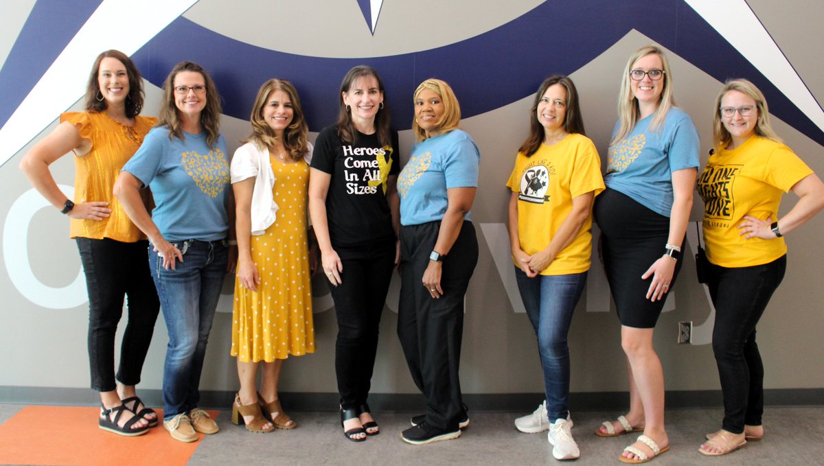We are wearing our gold in support of our littlest heroes for Childhood Cancer Awareness today at @CFISDWells! 💛💛 #GoGold 💛💛 #ExploreWells