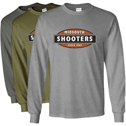 Fall is getting closer and temperatures are dropping - No better time to try out our Heavy Cotton Long Sleeve T-Shirts! #loadyourown #midsouthshooters #longsleeve #heavy #cotton #tshirt #charcoal #odgreen #grey #fall #season #fallishere #leaveschanging *NO SALES ON SOCIAL MEDIA*