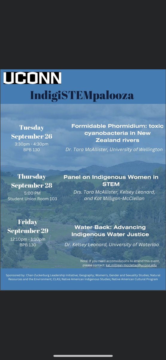 Save the dates! This year, our very own @Napaaqtuk Dr. Kat Milligan-McClellan has organized an amazing series of events for the very first IndigiSTEMpalooza. We hope to see you there! #IndigenizeUConn #uconnnacp