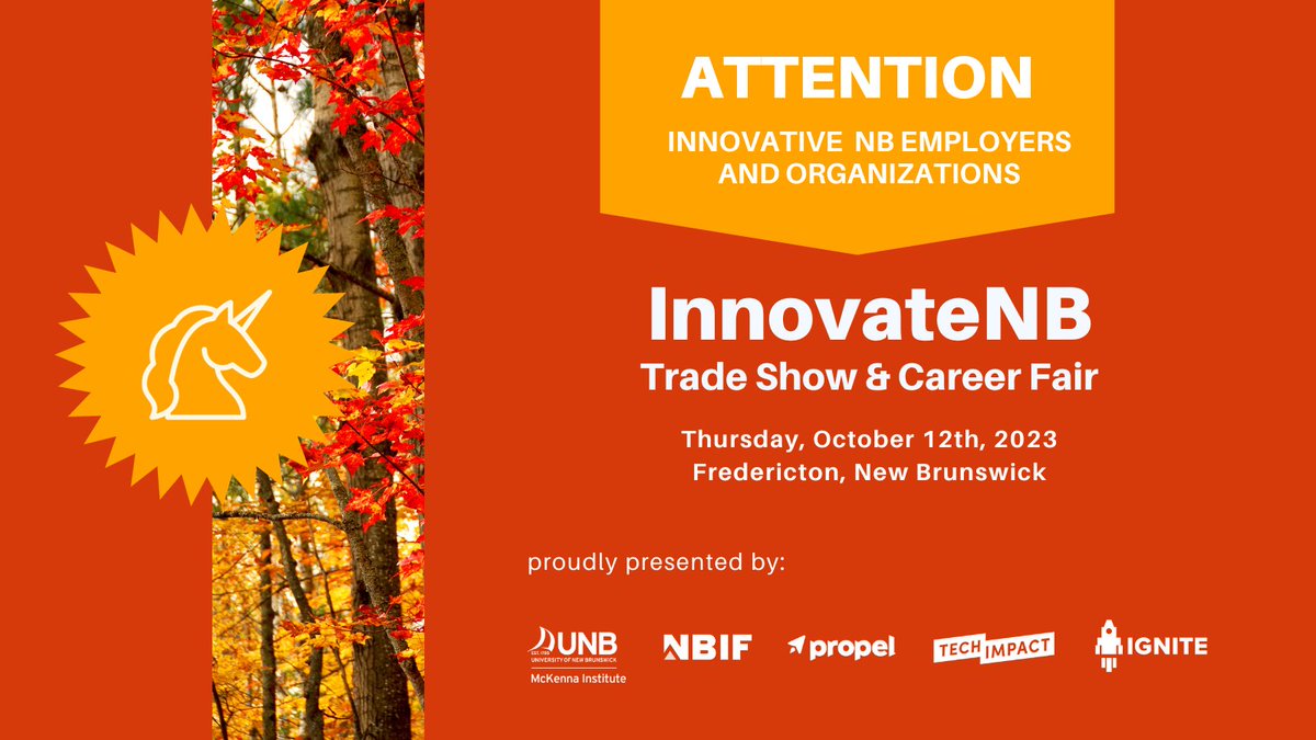 Registrations are now open for the InnovateNB Trade Show and Career Fair! Contact nausheen@myignite.ca to learn more about this opportunity to showcase your innovative business and expand your network.