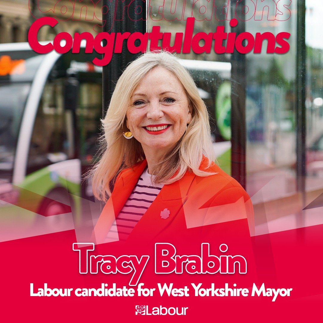 Congratulations @TracyBrabin - confirmed as the @UKLabour candidate to continue her fantastic work as Mayor of West Yorkshire