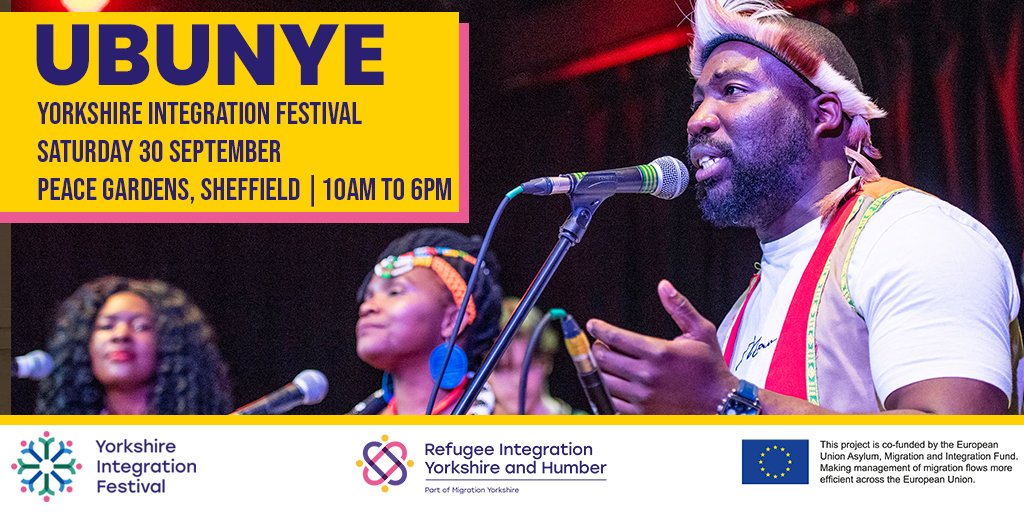 Ubunye will perform their Zulu, South African and Yorkshire jazz at the Yorkshire Integration Festival on Saturday 30 September

Peace Gardens and Winter Garden, #Sheffield - 10am to 6pm - FREE entry

<a href="/Ubunye1/">Ubunye</a> #YIF2023 orlo.uk/RVoxr
