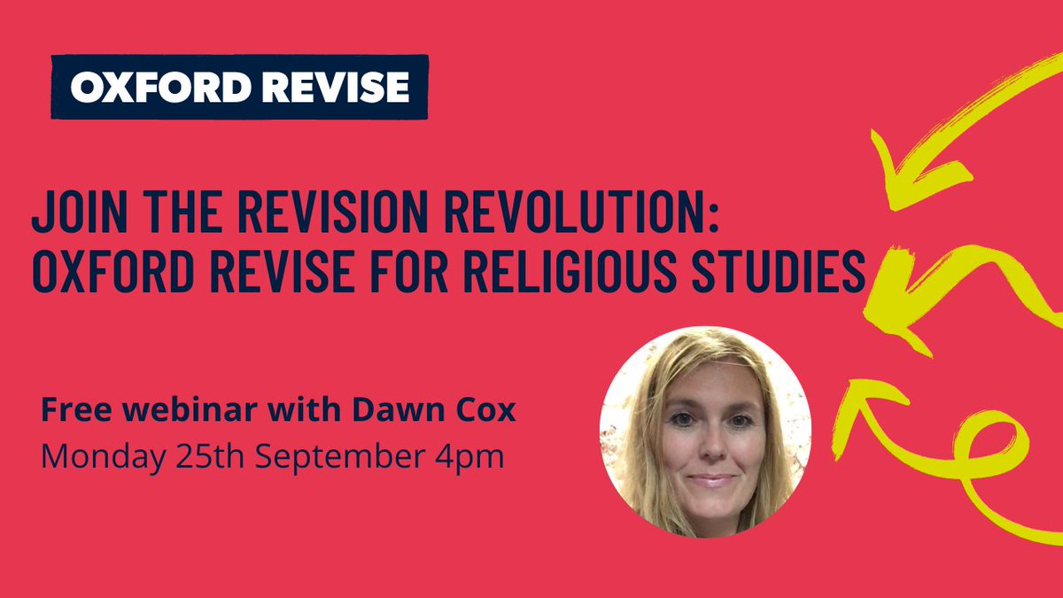 📣 RE teachers, one week to go! Don't miss our free webinar with @missdcox on Monday 25th Sept! Join us at 4pm for advice and tips to support your students with revision. Book your place: ow.ly/hFgA50PJc7y #TeamRE #OxfordRevise #RevisionRevolution
