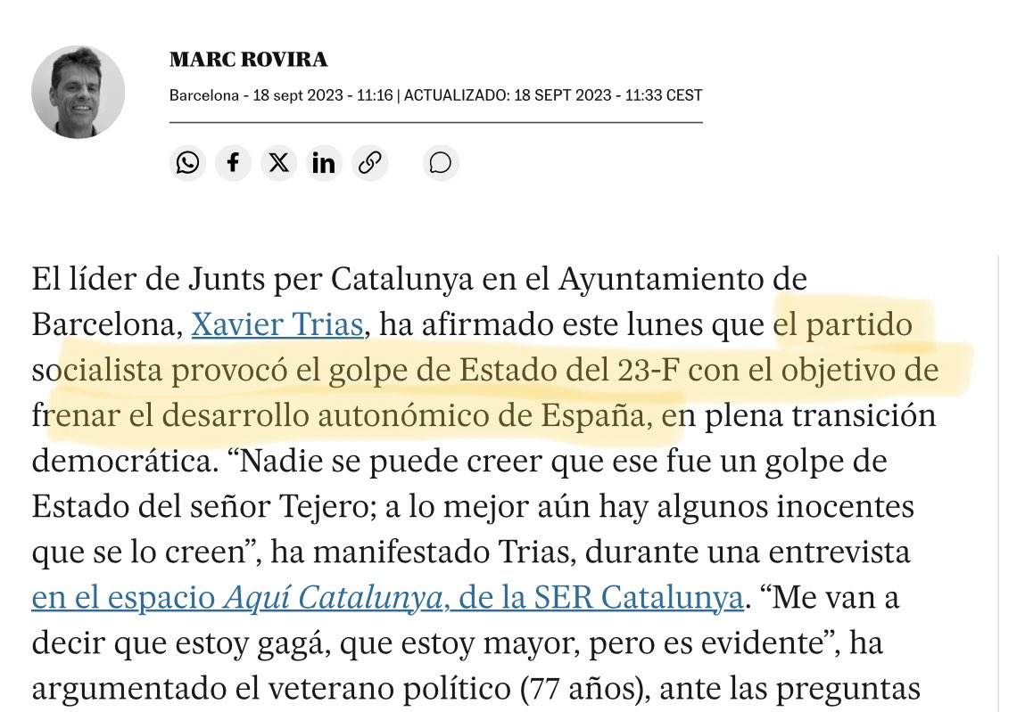🧵1/7 El líder de Junts per Catalunya en el Ayuntamiento de Barcelona ...