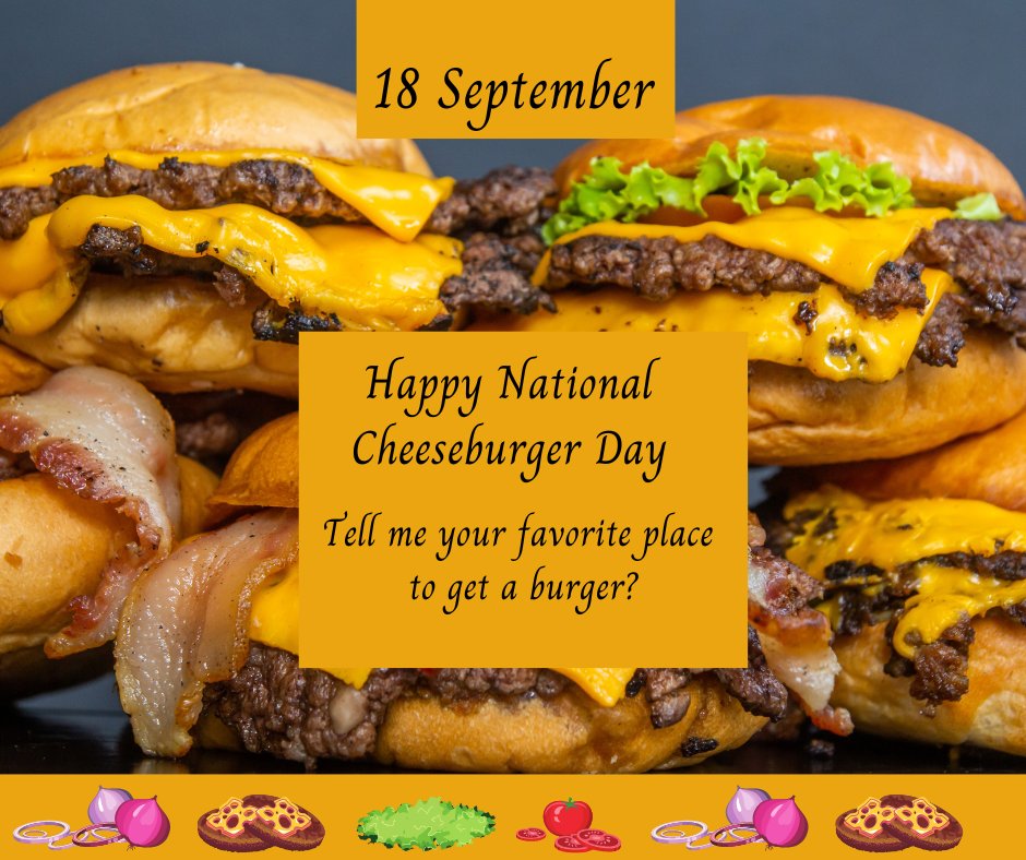 HeatherLBunch's tweet photo. It's National Cheeseburger! 🍔

Who doesn't love a good cheeseburger?! So if you do, share the love and tell me where your favorite burger joint is? 😋 https://t.co/iZwMAUlOTa