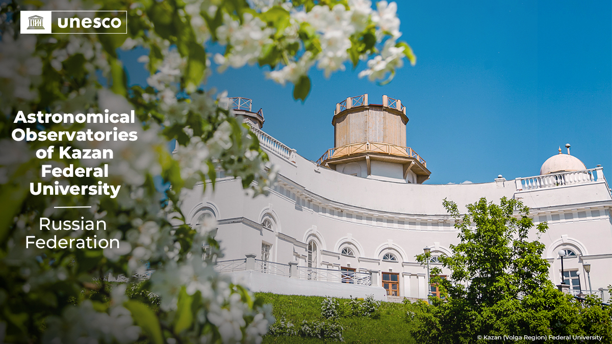 🔴BREAKING!

Just inscribed on the <a href="/UNESCO/">UNESCO 🏛️ #Education #Sciences #Culture 🇺🇳</a> #WorldHeritage List: Astronomical Observatories of Kazan Federal University, #RussianFederation 🇷🇺. Bravo! 👏👏 

➡️ on.unesco.org/45WHC #45WHC