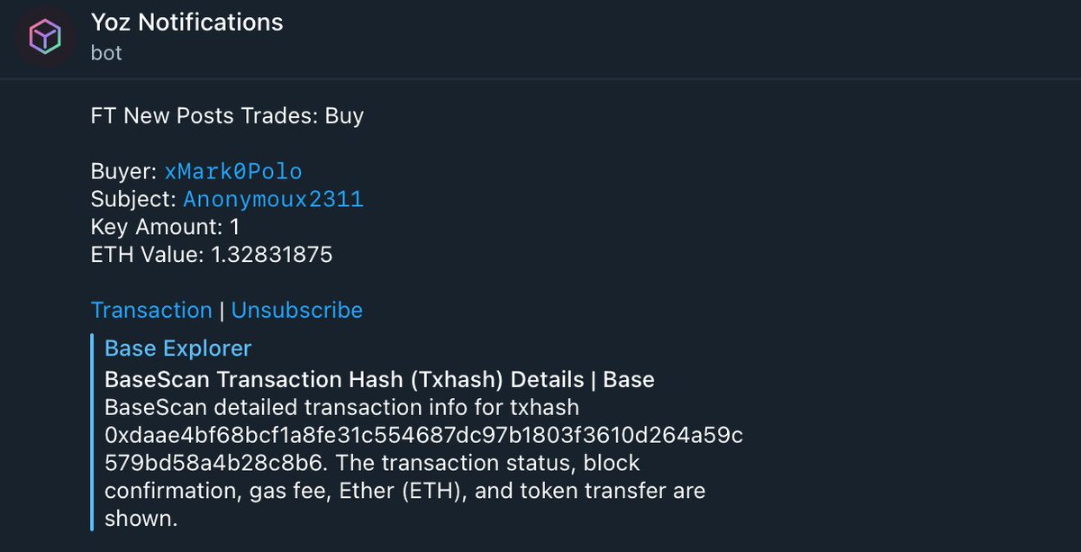 yozlabs's tweet photo. NEW: Telegram Alerts for @friendtech New Posts Trades are LIVE! 🚀

Catch the FT new posts trading action as it happens. Get notified when a New Posts user buys or sells keys. 

Free edge. Subscribe now:

👉 https://t.co/NLaU1R7ZW3