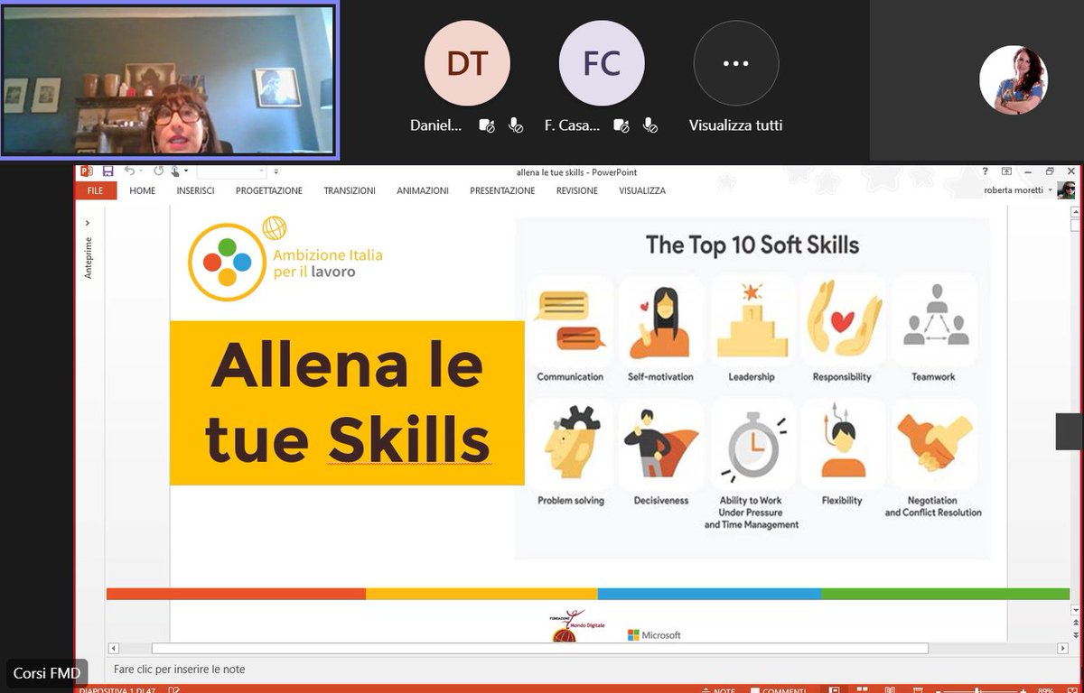 ClaudiaB_FMD's tweet photo. Al via il corso gratuito "Soft skills" per chi cerca lavoro o vuole aggiornare le proprie competenze, insieme a Roberta Moretti, Career &amp; Business Coach e formatrice della @fmdigitale 
#AmbizioneItaliaLavoro @microsoftitalia  @emmerobi 
▶️https://t.co/RlPZ6SmnwE https://t.co/7qabqdJ6nJ