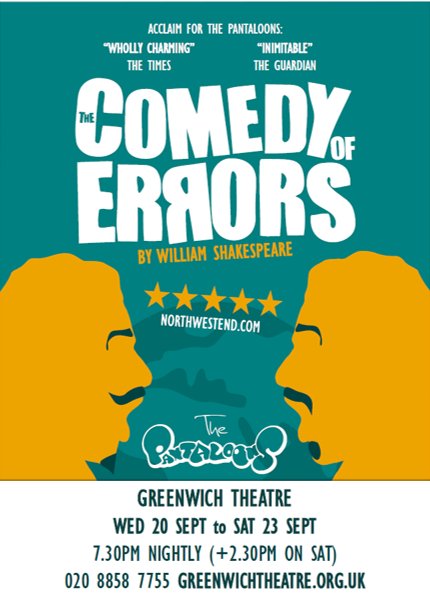 This week: The Comedy of Errors comes to @GreenwichTheatr from Wed-Sat!